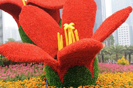 Guangzhou Flower Citizen Plaza located in Zhujiang New Town,, Guangzhou city, Guangdong province of China