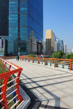 Footbridge in Guangzhou city of China