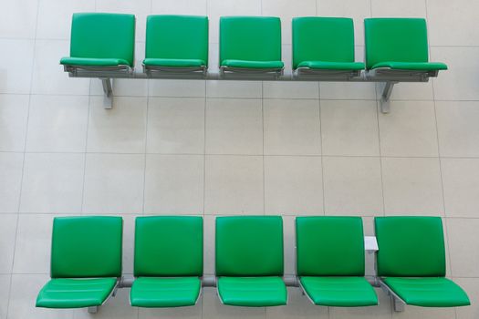 Chairs in departure hall of the airport