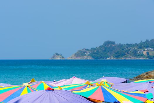 Beach umbrella in Phuket Island, Thailand