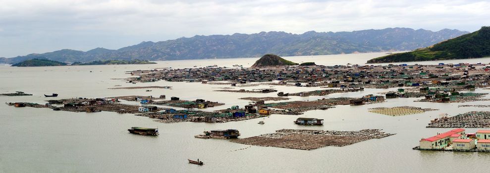 fishing village on the sea in Fujian province of China