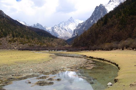Landscapes of Snow mountains in Daocheng,Sichuan Province, China