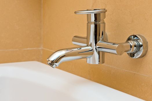 water faucet in the modern bathroom
