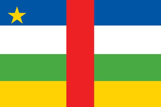 An Illustrated Drawing of the flag of the Central African Republic