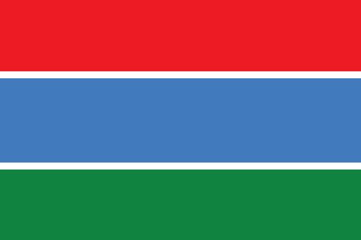 An Illustrated Drawing of the flag of Gambia