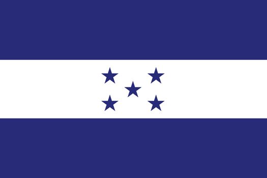 An Illustrated Drawing of the flag of Honduras