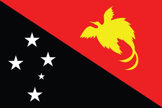 An Illustrated Drawing of the flag of Papua New Guinea