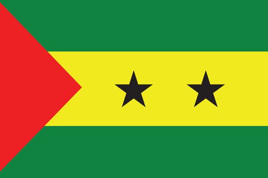 An Illustrated Drawing of the flag of Sao Tome E Principe