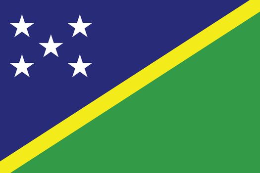 An Illustrated Drawing of the flag of Solomon Islands