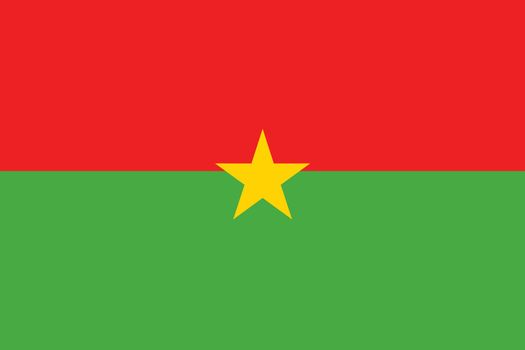 An Illustrated Drawing of the flag of Burkina Faso