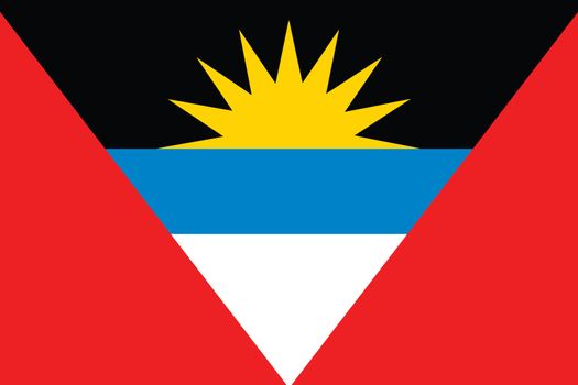 An Illustrated Drawing of the flag of Antigua and Barbuda