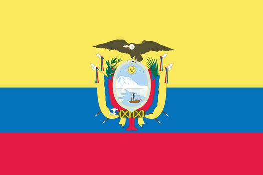 An Illustrated Drawing of the flag of Ecuador