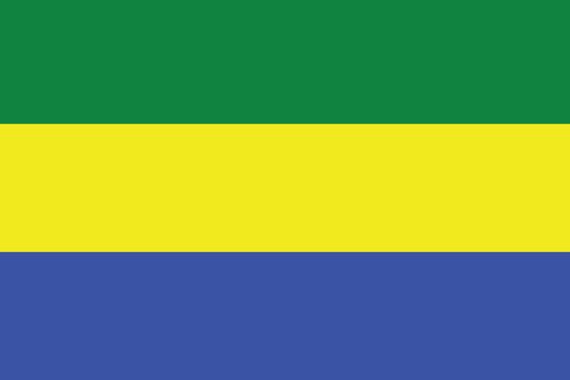 An Illustrated Drawing of the flag of Gabon