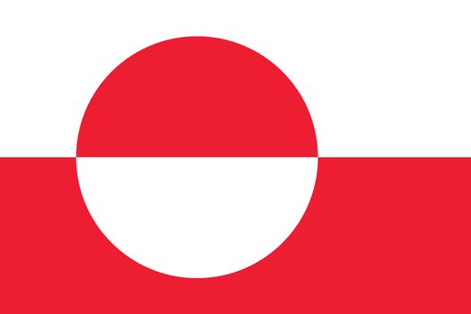 An Illustrated Drawing of the flag of Greenland