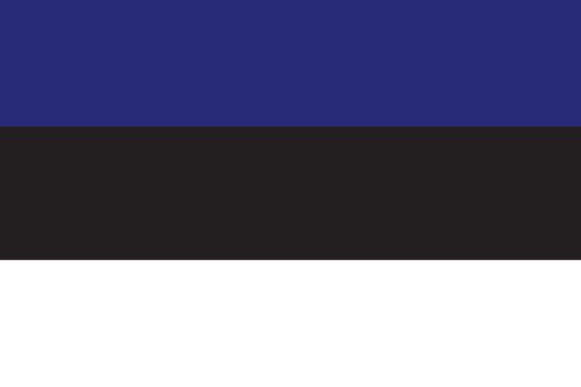 An Illustrated Drawing of the flag of Estonia
