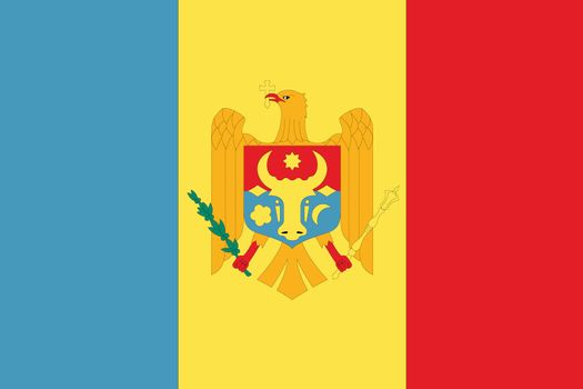 An Illustrated Drawing of the flag of Moldova