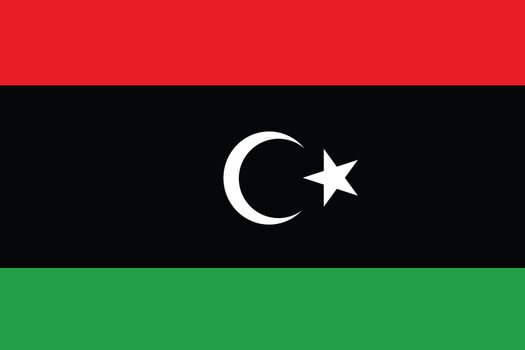 An Illustrated Drawing of the flag of Libya