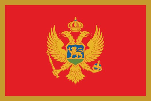 An Illustrated Drawing of the flag of Montenegro
