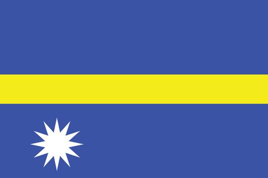 An Illustrated Drawing of the flag of Nauru