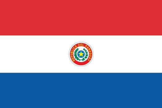 An Illustrated Drawing of the flag of Paraguay