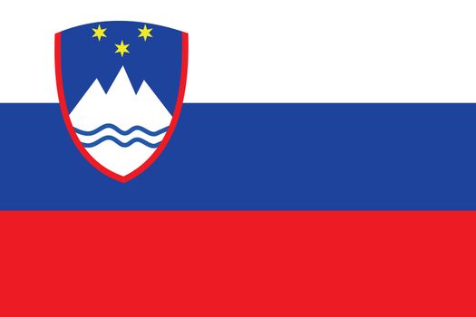 An Illustrated Drawing of the flag of Slovania