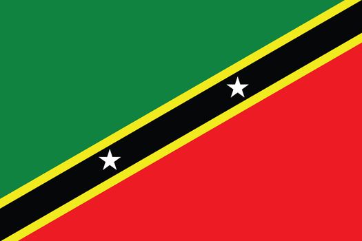 An Illustrated Drawing of the flag of Saint Kitts and Nevis