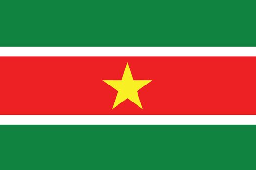 An Illustrated Drawing of the flag of Suriname