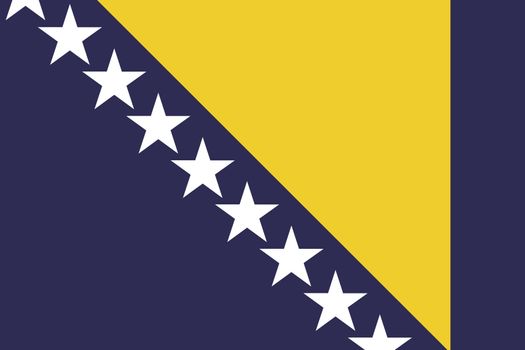 An Illustrated Drawing of the flag of Bosnia