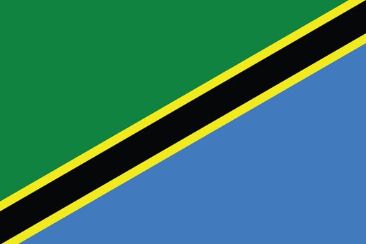 An Illustrated Drawing of the flag of Tanzania