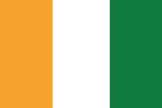 An Illustrated Drawing of the flag of Cote D'Ivoire