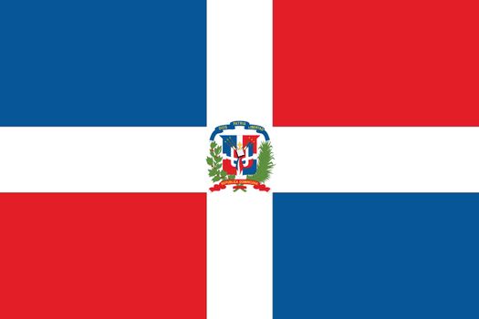 An Illustrated Drawing of the flag of the Dominican Republic