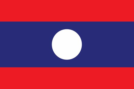 An Illustrated Drawing of the flag of Laos