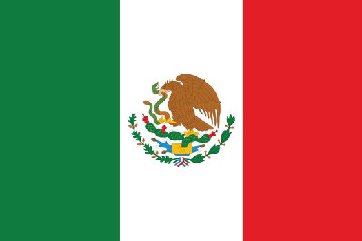 An Illustrated Drawing of the flag of Mexico