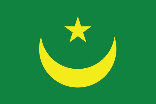 An Illustrated Drawing of the flag of Mauritania