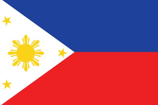 An Illustrated Drawing of the flag of Phillipines