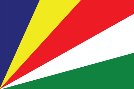 An Illustrated Drawing of the flag of Seychelles