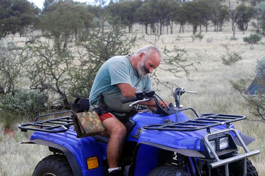 in quad in the Australian bush 