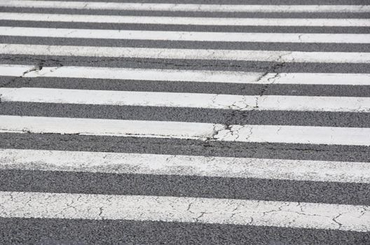 Pedestrian crossing, zebra in white and black
