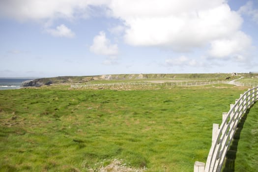 fencing along a cliff walk path in county Kerry Ireland