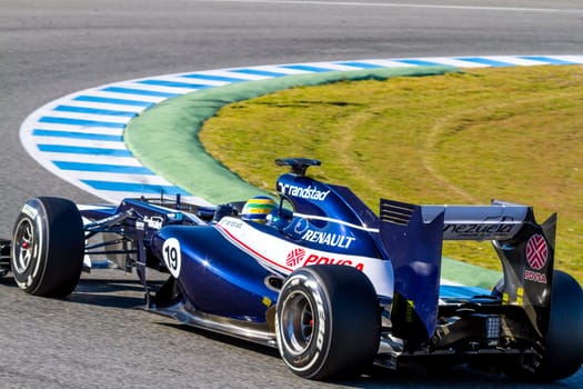 JEREZ DE LA FRONTERA, SPAIN - FEB 10: Bruno Senna of Williams F1 races on training session on February 10 , 2012, in Jerez de la Frontera , Spain