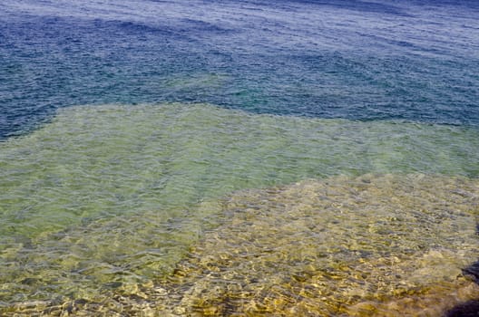 Rock and clear water at shore of Georgian Bay Ontario