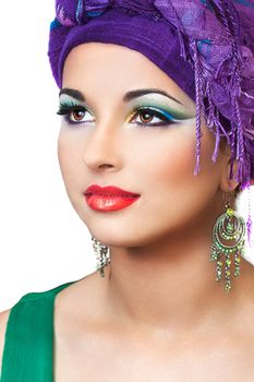 close up portrait of a pretty girl with accessories