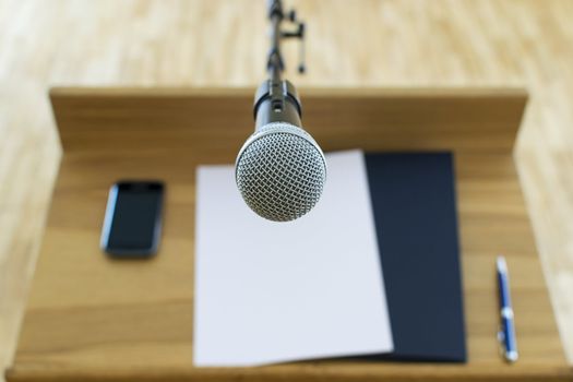 Microphone at the speech podium