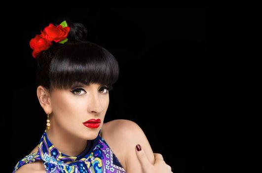 close up portrait of a pretty girl with accessories