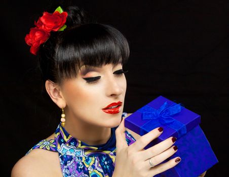 close up portrait of a pretty girl with accessories