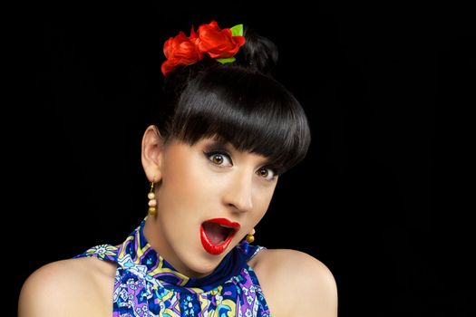 close up portrait of a pretty girl with accessories