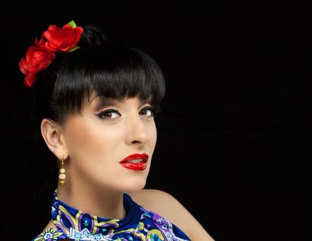 close up portrait of a pretty girl with accessories