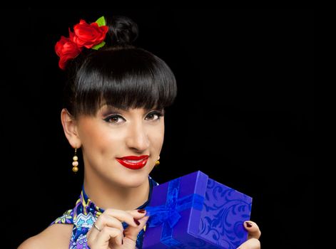 close up portrait of a pretty girl with accessories