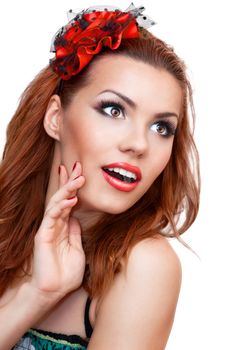 close up portrait of a pretty girl with accessories