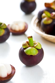 Fresh Mangosteen [tropical fruit which originated in asia ]